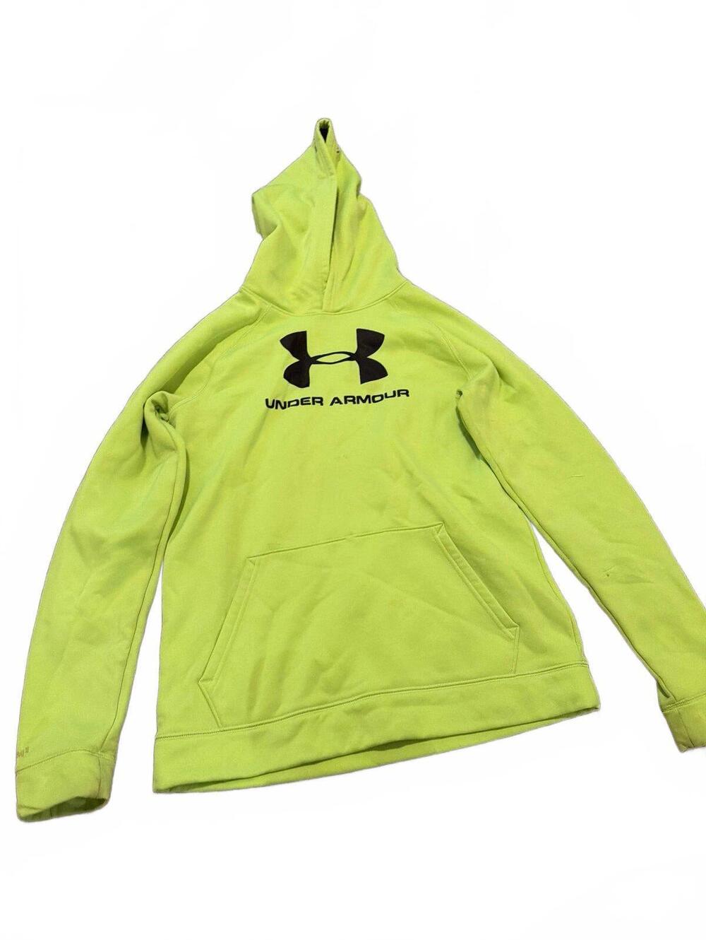 Under Armour Boys Neon Green Hoodie YXL Athletic Casual